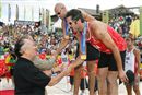 FIVB President Dr. Ruben Acosta and President of Canton of Bern Mr. Samuel Schmid reward gold medal team USA